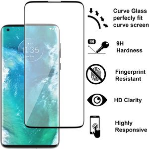 for Motorola Moto Edge Plus Full Cover Screen Protector Case Friendly Bubble Free High Responsivity Anti-Scratch Tempered Glass With Package