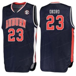 Personalizado Retro Isaac Okoro # 23 Colégio Basquete Jersey Masculino Costurado Azul Qualquer Tamanho 2XS-5XL Nome e Número Qualidade Top