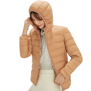 New Woman 90% White Duck Down Jacket Ultra Light Hooded Coat Warm Outdoor Portable Parkas Outwear Female Good Quality