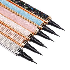 Long-lasting Waterproof Self Adhesive Liquid Eyeliners Cosmetics For False Eyelashes Needn't Glue To Take Fake Lashes Black Color DHL