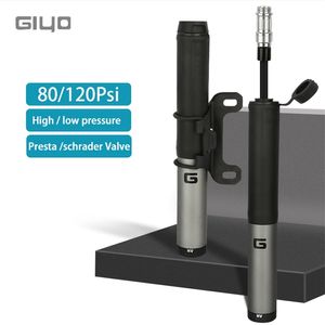 Giyo 120psi Taşınabilir Bisiklet Pompası Gizli Hortum Tasarım Mini Bisiklet Lastik Şişiricisi MTB YOL Schrader Presta El Hava 220225