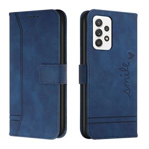 Custodie a portafoglio in pelle Skin Feel per Samsung S22 PLUS S21 Ultra A33 A53 A13 A32 A52 A72 A22 A12 5G S21FE Porta carte d'identità aziendale a mano Flip Cover