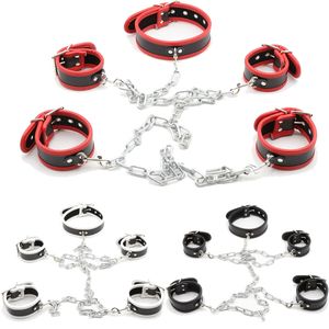 Bondage Hot Selling Soft Binding Bed Restraint Set BDSM Love Sex Handcuffs Chain