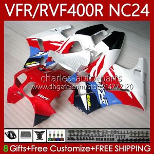 Bodywork Kit For HONDA RVF Red white VFR 400 VFR400 R 400RR 1987-1988 Bodys 78No.190 VFR400R VFR400RR NC24 V4 87 88 RVF400R VFR 400R RVF400 R 1987 1988 MOTO Fairings