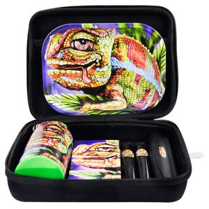 Honeypuff New Tobacco Poub Kit Metal Rolling Tray Plastrulle Airtight Stash Jar Multi Logo Pattern Set