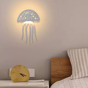 Acrylic jellyfish creative indoor LED wall lamp modern personality fun living room bedroom bedside light