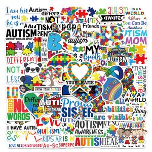 50Pcs Autism Awareness Stickers Non-Random For Car Bike Luggage Sticker Laptop Skateboard Motor Water Bottle Snowboard wall Decals Kids Gifts