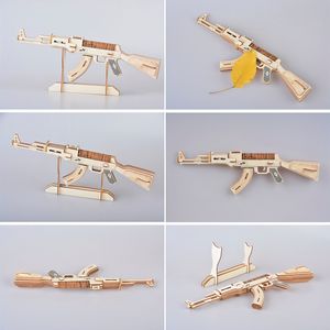 DIY Ręcznie robione zgromadzenie broni AK47/Carbines Wooden Model 3D Jigsaw Puzzle Education