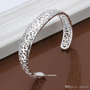Armband Vackert indiska smycken Charms 925 Ale Hollow Out Plated 925 Sterling Silver Armband Bangles