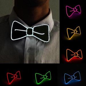 Krawatten blinkende LED-Bowtie beleuchtete elastische Fliege leuchten mit 2 Batterien für Hochzeit, Party, Festival, Clubbedarf, Unise B1g8