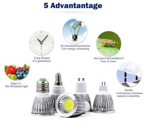 2022 nuovo COB led Spotlight 9W 12W 15W luci a led E27 E14 GU10 GU5.3 AC85-265V MR16 DC12V Cob lampadine a led nave veloce