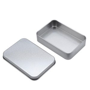 Plain silver tin box 88mm*60mm*18mm rectangle tea candy <strong>business card usb</strong> storage boxes case sundry organizer LX3975
