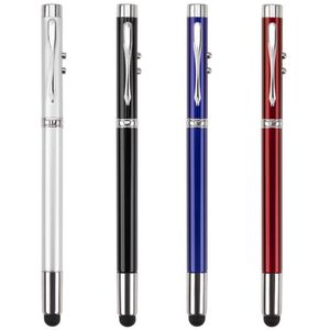 5 in 1 Metal Antenna ballpoint pen Multifunctional Led laser light pens stylus Teaching telescopic pointer pen