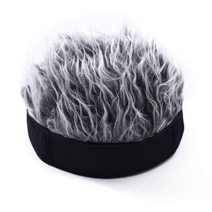 Мужчины Женщины Beanie Wig Hat Забавные Короткие Шапки для волос Дышащие мягкие Для Партии Открытый Хип-Хоп Симулятор Шляпы Парики