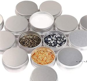Großhandel Aufbewahrungsboxen Bins Aluminium runde Dosen mit Deckel, 2 Unzen Metall Dosen Food Candle Behälter Schraubenspitzen für Handwerk GCF14229