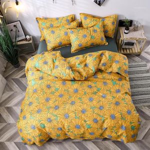 Bedding Sets 4pcs Flower Print Bed Cover Set Kids Boy Girl Duvet Adult Child Sheets And Pillowcases Comforter 610611