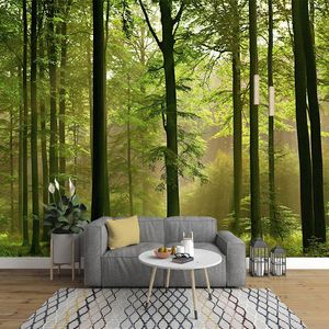 Benutzerdefinierte Tapete Tapete Moderne 3D-Primärwald Natur-Landschaft Wandmalerei Wohnzimmer Sofa Kulisse Wand Papers für Wände 3 D
