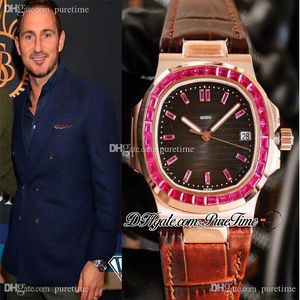 TWF Jumbo Platinum Ruby Bezel 5711 White Texture Dial A324 Orologio automatico da uomo in pelle marrone Hip Hop Best Edition PTPP 2021 Puretime E199c3