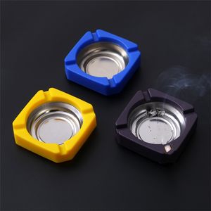 Promotional gift durable family bar square/ round ashtray stainless steel thickened hotel restaurant ashtray 9064