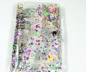 A6 Notepads Colorful Cover learning hand ledger transparent loose-leaf shell simple business notebook quicksand binder