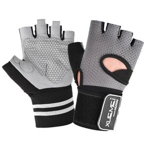 Männer Frauen halb Gewicht heben Fitnessstudio -Handschuhe CrossFit Sport Fitness Handschoenen Workout Gewichtheber Handschuhe Hantel Langhantel Q0107