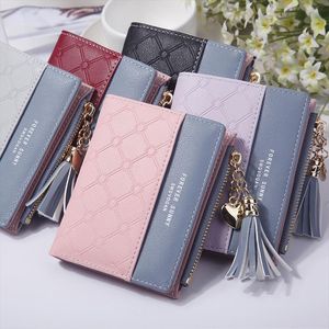 Hot Sale 2020 New Fashion Women Wallets For Woman Wallet Color Tassel Heart Hasp Zipper Purse Card Holder Short Ladies Coin Purse