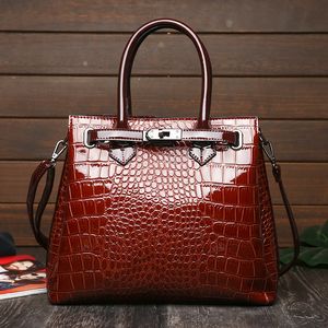 2020 New Style The glossy The crocodile grain for Women Leather Fashion Hand Bags Single Shoulder Bag Inclined Shoulder Bag