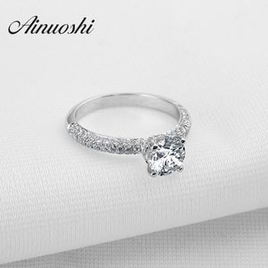 NEW Design Fashion Jewelry Luxury Women Engagement Ring 925 Sterling Silver Crown Lover Band 1 ct High Quality Women Ring Y200106