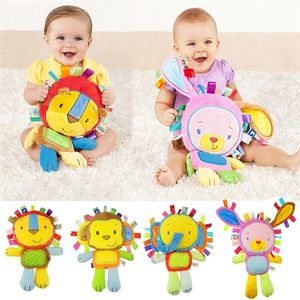 Cartoon Baby Plush Rattles Toys Appease Doll Infant Hand Bells Elephant/Monkey/Rabbit Animal Soft Cotton Educational 220216