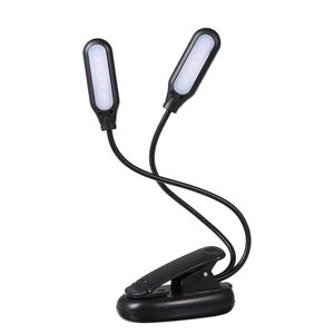 10 LED 2 Light Colors 3 Illumination Modes Table Lamp Desk Light with Clamp Clip Base Flexible Bendable Bendy Tube with USB Charging Port Bu