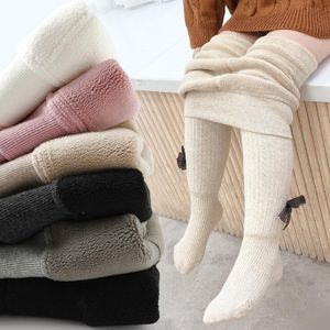 Meninas bebê meia-calça crianças veludo e leggings grossa faixa vertical faixa de malha criança apertada criança fundo de algodão zyy455