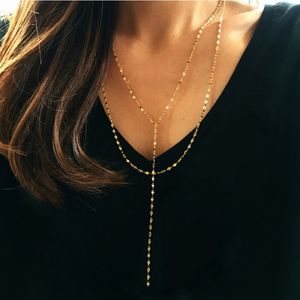 LouLeur 925 sterling silver pig nose double necklace gold fashion city designer chain necklace for women festival jewelry Q0531