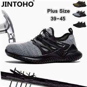 Jintoho Yıkılmaz Ryder Erkekler Ve Kadınlar Çelik Toe Hava Güvenliği Çizmeler Delinme geçirmez Çalışma Sneakers Endüstriyel Ayakkabı Y200915