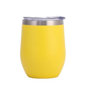 Kupalar 12oz Yumurta Kuşağı Şekli Termos U Türü Yeniden Kullanılabilir Tumbler Paslanmaz Çelik Bardaklar Vakum Yalıtımlı Su Şişesi Termal Süblimasyon Büyük ZL0388