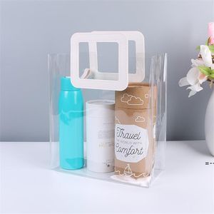 Transparent Packaging Bag Handbag PVC Sewing Transparent Portable Cosmetic Bag Gift Bags Wholesale RRD13409