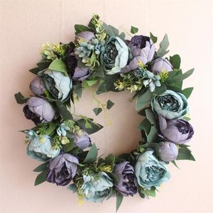 Decorative Flowers & Wreaths Flone European Artificial Peony Silk Flower Simulation Door Ornaments Garland Wedding Home Party Decor