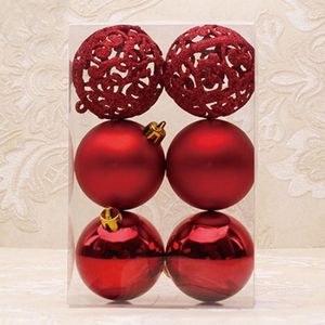 Parti Dekorasyonu 6cm Noel Top Süsleri Noel Ağacı Bauble Asmak Ev Malzemeleri 7 Renkli Plastik Toplar Dekor Hediye1