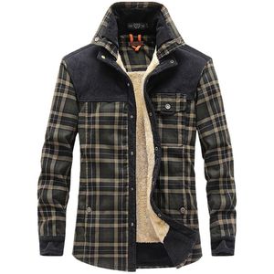 Men's Jackets Winter Jacket Men Thick Warm Fleece Shirts Coats Pure Cotton Plaid Military Clothes Chaquetas Hombre M-4XL