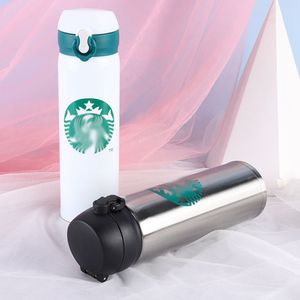 450ml Stainless Steel Starbucks Tumblers Coffee Cups 16OZ Starbucks-Thermos Mug Bottle 6 Colors Tumbler Coffee-Mugs Thermos Vacuum Cup 22.5*6.5cm Drinkware