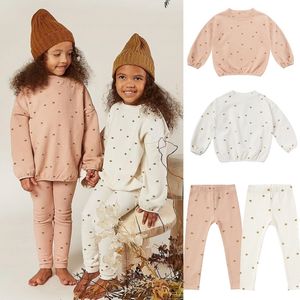 Autunno inverno bambini pigiama set bambini t camicie + leggings 2 pezzi set di abbigliamento ragazze abbigliamento natale ragazzi abbigliamento 201127