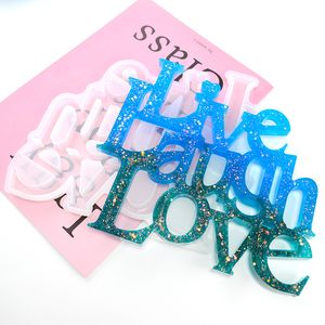 DIY Coaster Mold Silicone Resin Drop Moulds Ornaments Love Words Kombination Kärlek Brev Engelska Craft Tools 9037