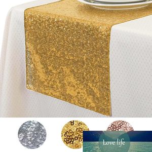 5pcs lot width 30x275cm bronzing gold sequin table runner for Party table cloth Weddings Decoration Christmas Gold Runners