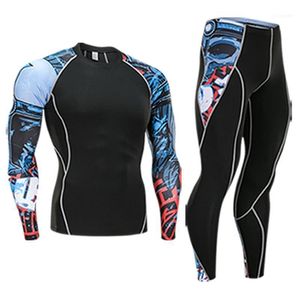 Running Sets Män och Kvinnor Jogging Thermal Underkläder Base Layer Compression Sportswear Rashgard Kit 2 Piece Gym T-shirt Suits