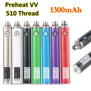 MOQ 5Pcs Original Vapes EVOD Preheat VV Vaporizer UGO T3 Battery 1300mAh Variable Voltage Dual E Cig Charger Port 510 Thread Vape Pen eGo-T MT3 CE4