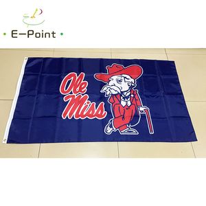 NCAA OLE Miss Rebels Flag 3 * 5FT (90cm * 150 cm) Bandeira de poliéster Banner Decoração Flying Home Jardim Bandeira Festiva presentes