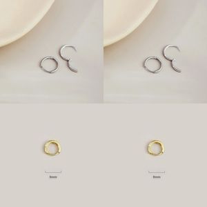 8mm Gold-Hoop-Ohrringe großhandel-2021Hohe qualität mm gold farbe runde hoop ohrringe für frauen minimalistisch empfindliche niedliche mini kleine stapel ohrring schmuck n2