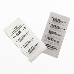 Этикетка для ухода за тесемкой атласной лентой 1000 шт. Сатиновая лента черные чернила напечатаны на обеих стороне прямой нарезанный уход для одежды для одежды