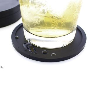 Colored Round Silicone Coaster Coffee Cup Holder Waterproof Heat Resistant Cup Mat Thicken Bottle Pads RRE12634