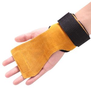 Supporto per il polso 1 pz Guanti da ciclismo per sollevamento pesi Impugnatura in pelle bovina Crossfit Palestra Protezione fitness Protezioni per palmi Protezioni Pad Strap Pull Up1