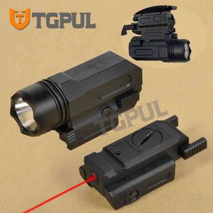 Taschenlampe Combo großhandel-TGPUL Red Dot Laser Sehenswürdigkeit Taktische Airsoft Handfeuer Taschenlampe Combo LED taktische Pistole Fackel für mm Rail Glock C P226